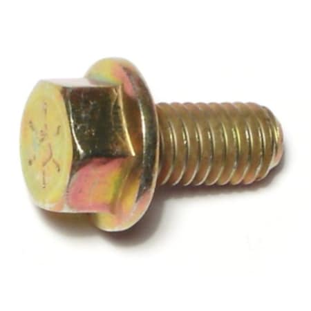 Midwest Fastener Grade 8, 3/8"-16 Flange Bolt, Zinc Plated Steel, 3/4 in L, 6 PK 71642